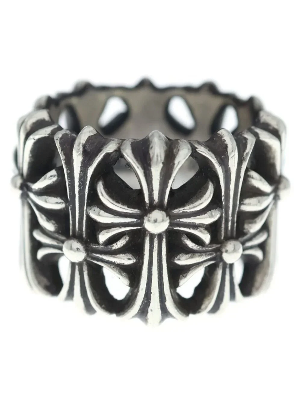 Chrome Hearts Cemetery Black Sling Silver Ring